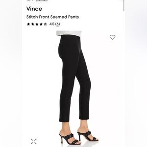 Vince Stitch Front Seamed Black Pants